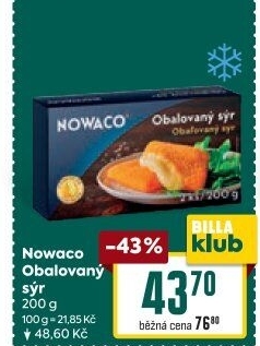 Sýr obalovaný mražený Nowaco