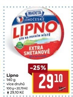 Tavený sýr Jihočeské Lipno Madeta