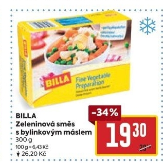Zeleninová směs s bylinkovým máslem mražená Billa