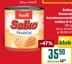 Mléko kondenzované Salko Tatra