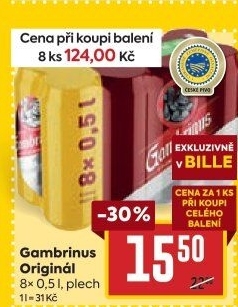 Pivo světlé výčepní Originál 10° Gambrinus