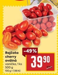 Rajčata cherry oválná