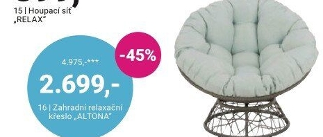 ZAHRADNÍ RELAXAČNÍ KŘESLO „ALTONA“