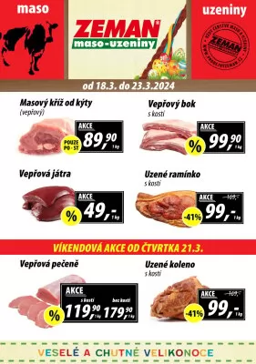 akční leták ZEMAN maso - uzeniny 18.3.2024-23.3.2024
