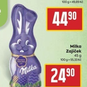 Čokoládový zajíc Milka