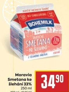 Smetana ke šlehání 33% Bohemilk Opočno