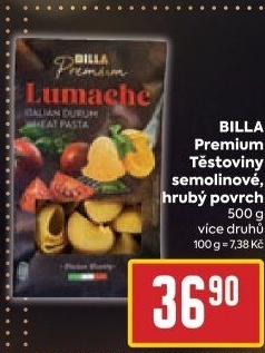 Těstoviny semolinové Premium Billa