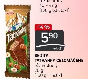 Celomáčené Tatranky Sedita