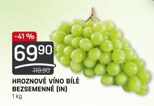 Hrozny bílé bezsemenné
