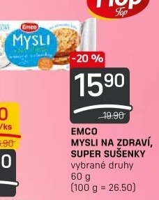 Ovesné sušenky Mysli na zdraví Emco