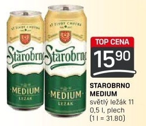 Pivo světlý ležák 11° Medium Starobrno