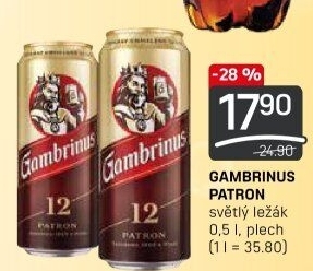 Pivo světlý ležák 12° Patron Gambrinus