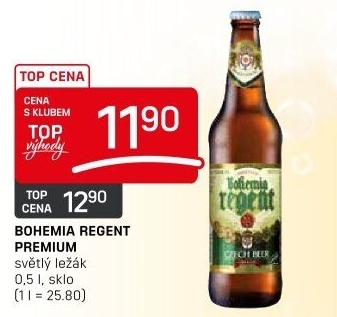 Pivo světlý ležák 12° Premium Bohemia Regent