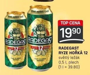Pivo světlý ležák 12° Ryze hořká Radegast