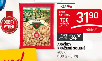 Pražené arašídy Dobrý Výběr