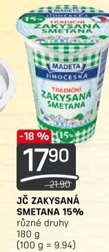 Smetana zakysaná Jihočeská Madeta 15%