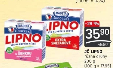 Tavený sýr Jihočeské Lipno Madeta