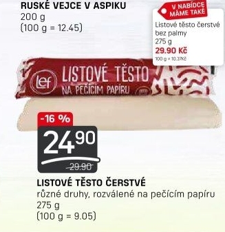Těsto listové rozválené Lef