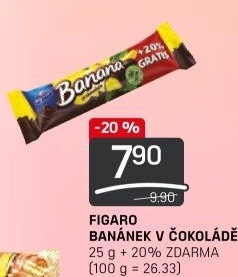 Tyčinka Banán v čokoládě Figaro