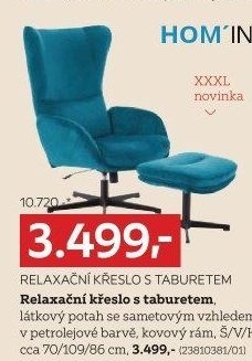 RELAXACNÍ KŘESLO S TABURETEM
