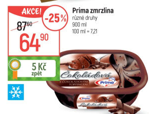 Zmrzlina ve vaničce Prima