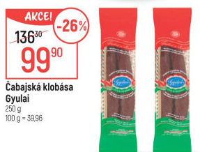 Čabajská klobása Gyulai