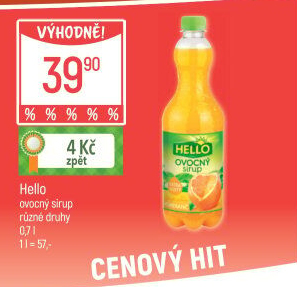 Sirup Extra hustý Hello