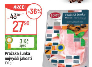 Šunka pražská nejvyšší jakosti LE&amp