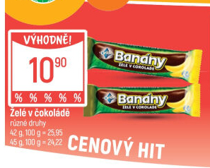 Tyčinka Banány v čokoládě Orion