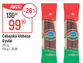 Čabajská klobása Gyulai