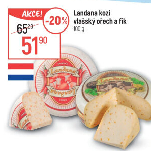 Sýr Gouda kozí s vlašskými ořechy a fíky Landana