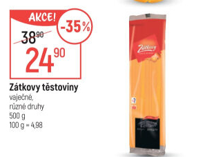 Těstoviny vaječné Zátkovy