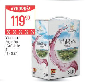 Víno Merlot Rosé Vinobox - bag in box