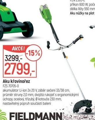 Aku křovinořez Fieldmann FZS 70705
