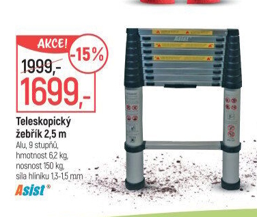 Teleskopický žebřík Asist