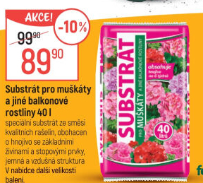 Substrát pro muškáty / pelargonie a jiné balkonové rostliny Forestina