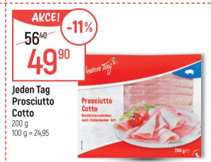 Šunka Prosciutto Cotto Jeden Tag
