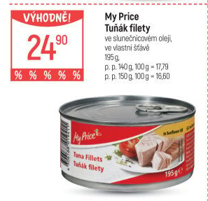 Tuňák filety v oleji My Price