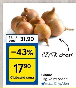 Cibule kuchyňská žlutá