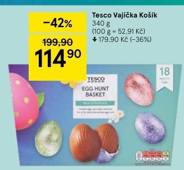 Čokoládová vajíčka Tesco