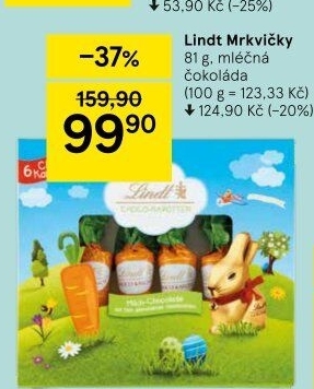 Čokoládové mrkvičky Lindt