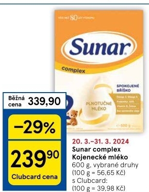 Kojenecká výživa Sunar Complex