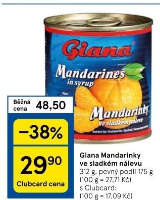 Kompot mandarinky Giana