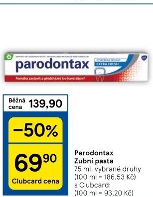 Pasty na zuby Parodontax