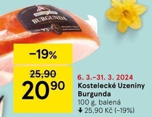 Šunka Burgunda Kostelecké uzeniny
