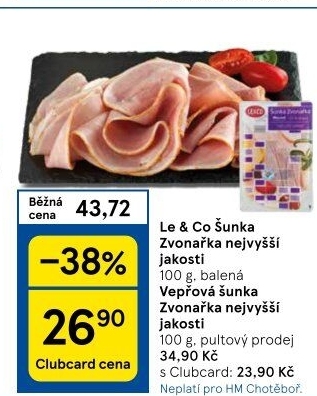 Šunka Zvonařka nejvyšší jakosti LE&amp