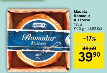 Sýr Romadur Klášterní Madeta