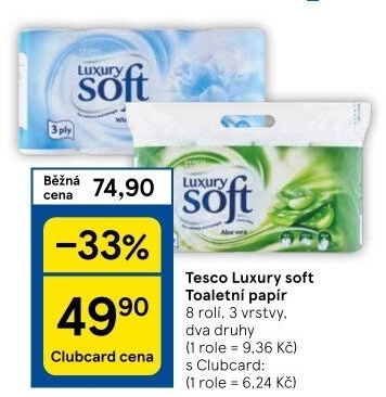 Toaletní papír 3vrstvý Luxury Tesco