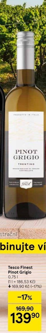 Víno Pinot Grigio Tesco Finest