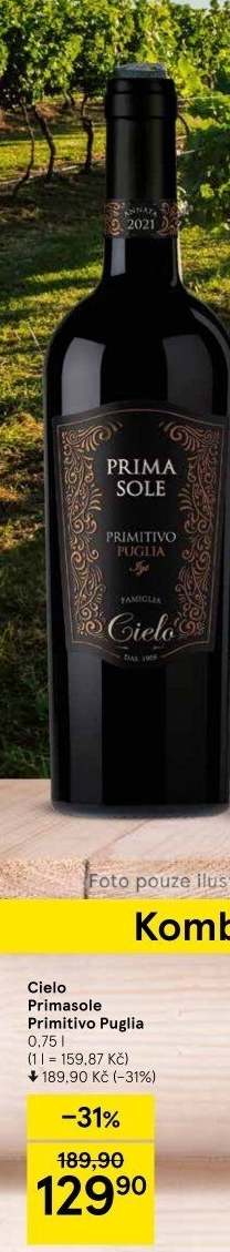 Víno Primitivo Primasole Cielo